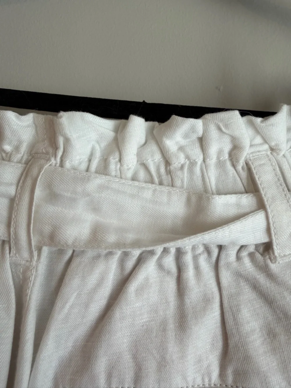 Loft White Linen High-Waist Pants - Picture 3 of 7